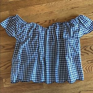 Gingham off the shoulder top